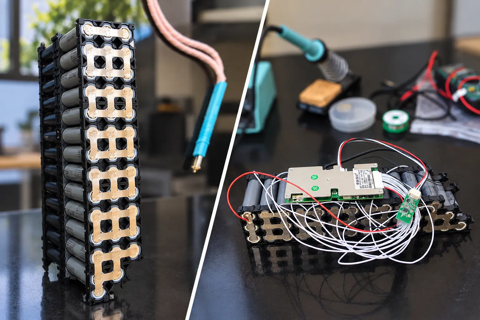 Assemblage d’un pack lithium et câblage de son circuit BMS